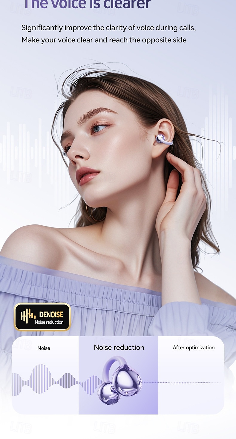 Fones de ouvido verdadeiramente sem fio M108 fones TWS com clipe de orelha Bluetooth 5.3 design ergonômico som estéreo surround para fitness academia e treino de 2025 por $39.99 –P8