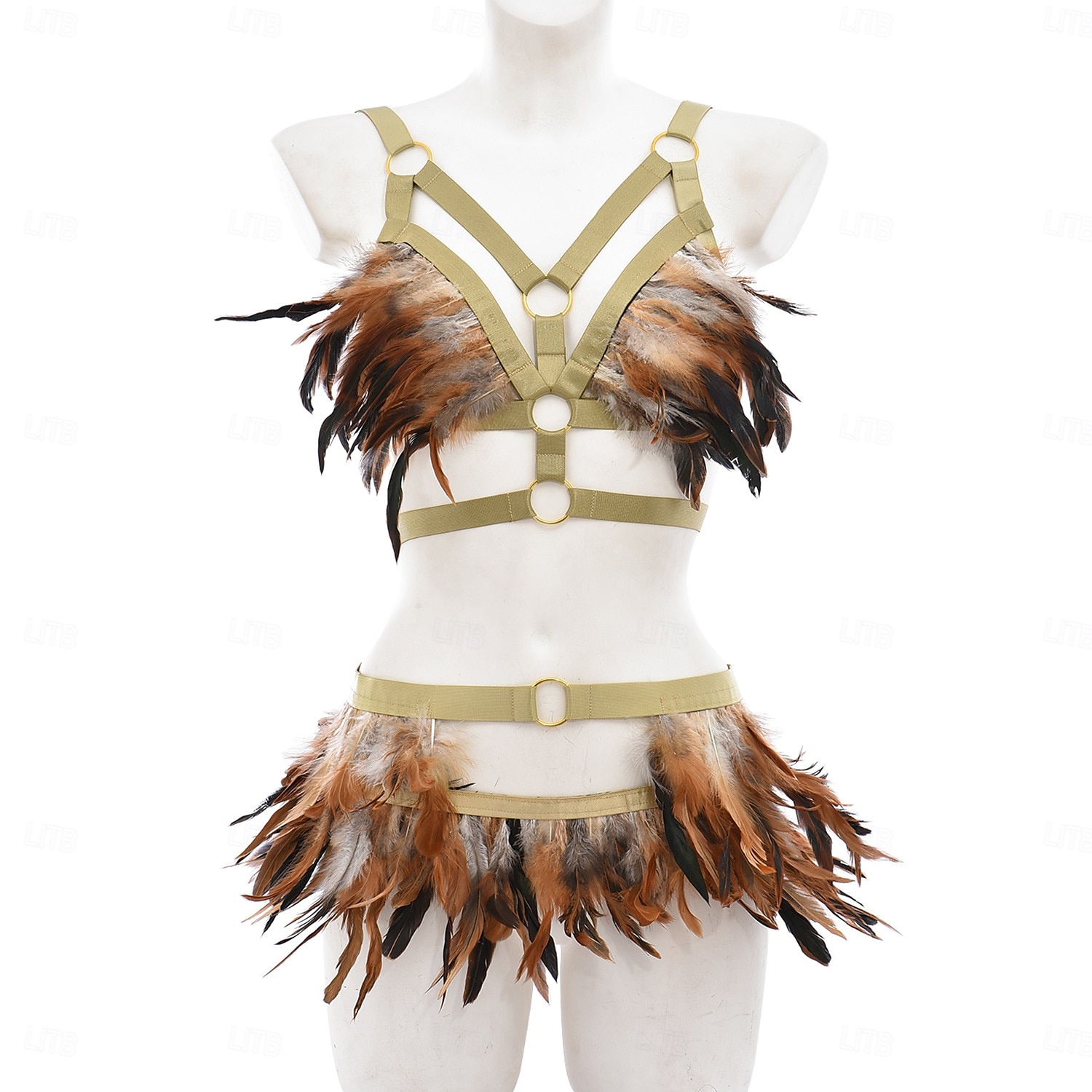 Húzza királynő Halloween Felszerelések Alsónemű Feather Bralette Büszkeség Szivárvány Szexi jelmez Felnőttek Női Mindszentek napja Farsang Pride Parade Büszkeség hónapja Egyszerű Halloween jelmezek 2025 - $30.99 –P10