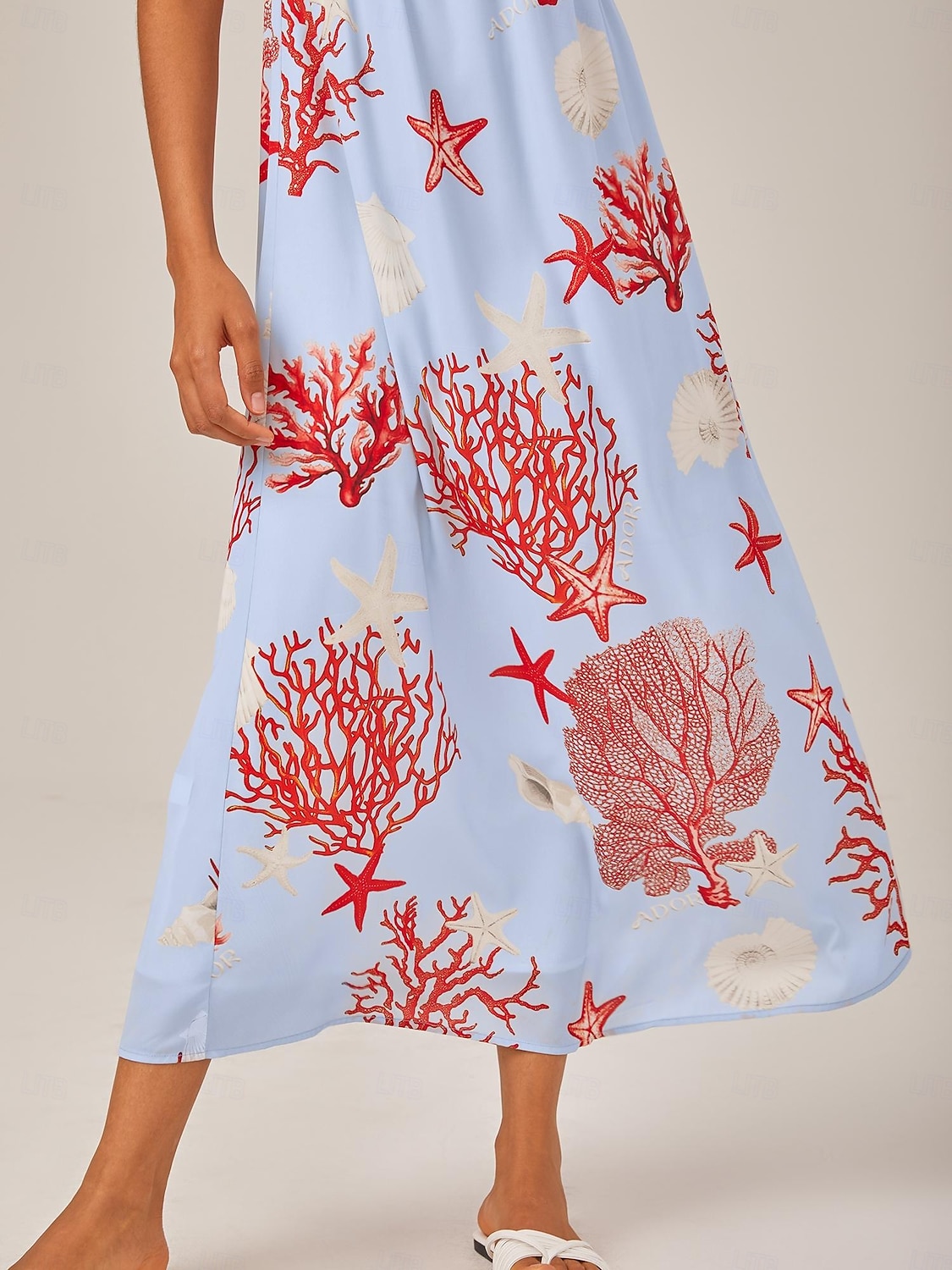 rotes Urlaubs-Camisolekleid mit Meeresmotiv 2025 - $8.99 –P5