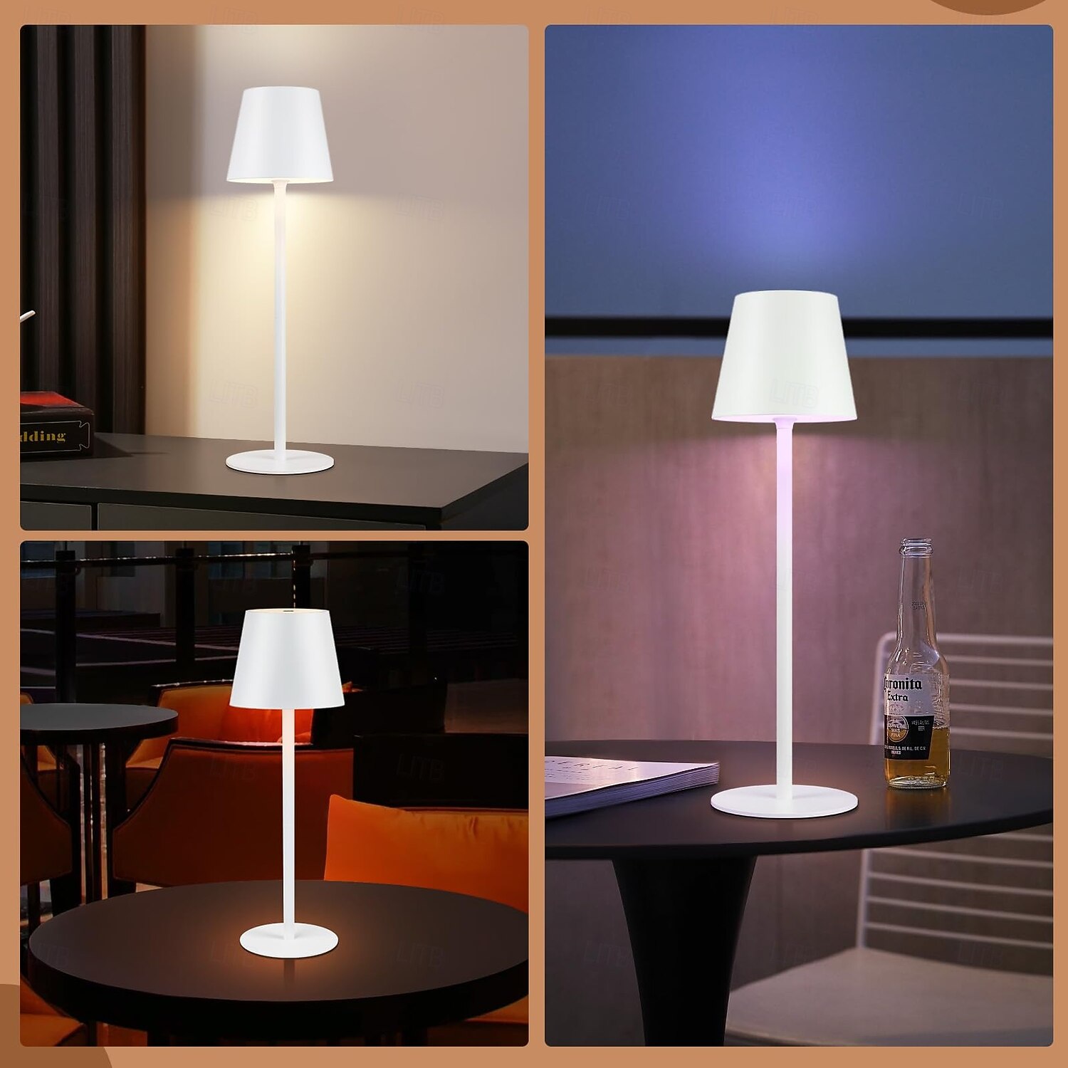 1 lampada da scrivania in metallo RGB interamente in alluminio, con ricarica USB, per camera da letto, testiera del letto, atmosfera interna/esterna, luce touch dimmerabile, dimmerazione infinita del 2025 a $28.99 –P2