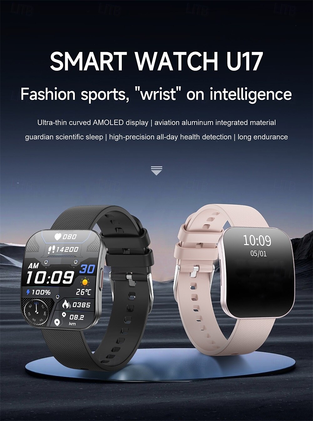 696 U17 Smart Watch 1.85" Fitness Watch Bluetooth Pedometer Call Sleep Reminder IPX0 Waterproof Compatible with iOS Android 40mm Case 2025 - $56.99 –P1