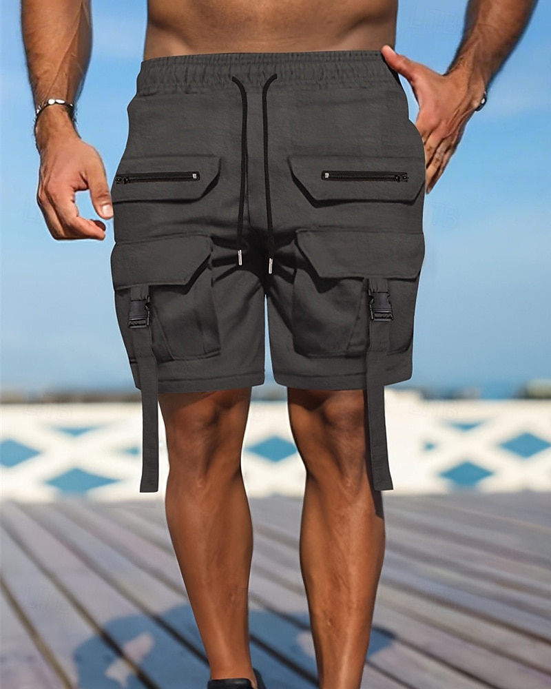 Per uomo Pantaloncini cargo Shorts Pantaloncini Estivi Coulisse Elastico in vita Multi-tasche Semplice Comodità Indossabile Lunghezza al ginocchio All'aperto Sport Quotidiano Moda Casual Nero Marrone del 2025 a $21.99 –P12