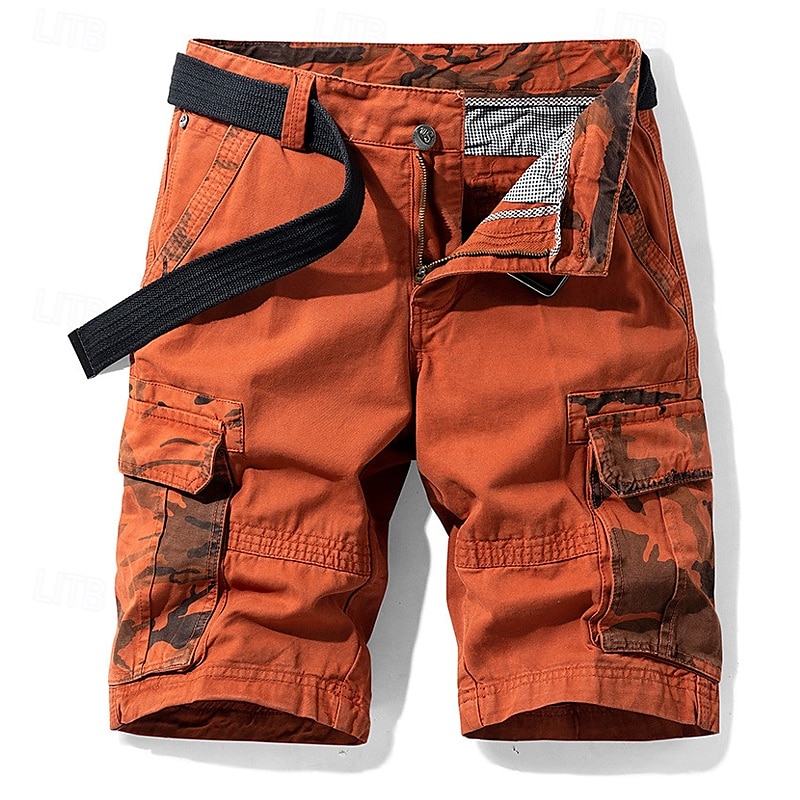 Herren Cargo-Shorts Shorts mit Camouflage-Muster Shorts Sommershorts Reißverschluss Mehrere Taschen Klappentasche Einfach Tarnung Komfort tragbar Knielang Outdoor Sport Täglich Mode Lässig Wein Blau 2025 - $34.99 –P8