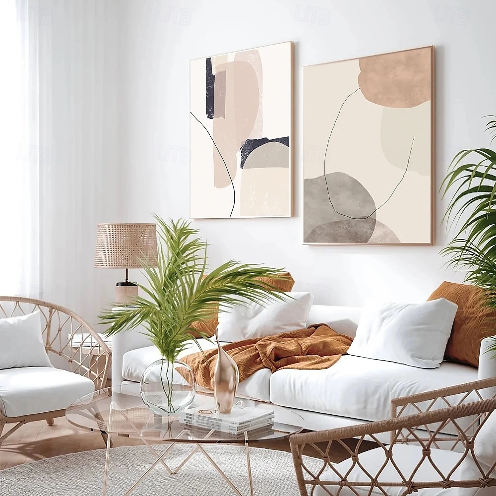 Ölgemälde handgemaltes abstraktes Ölgemälde Wabi Sabi Wandkunst 2er-Set beige abstrakte Malerei auf Leinwand ein Paar beige Textur Gemälde Wandkunst neutrale abstrakte Malerei Wandkunst Boho 2025 - $82.99 –P4