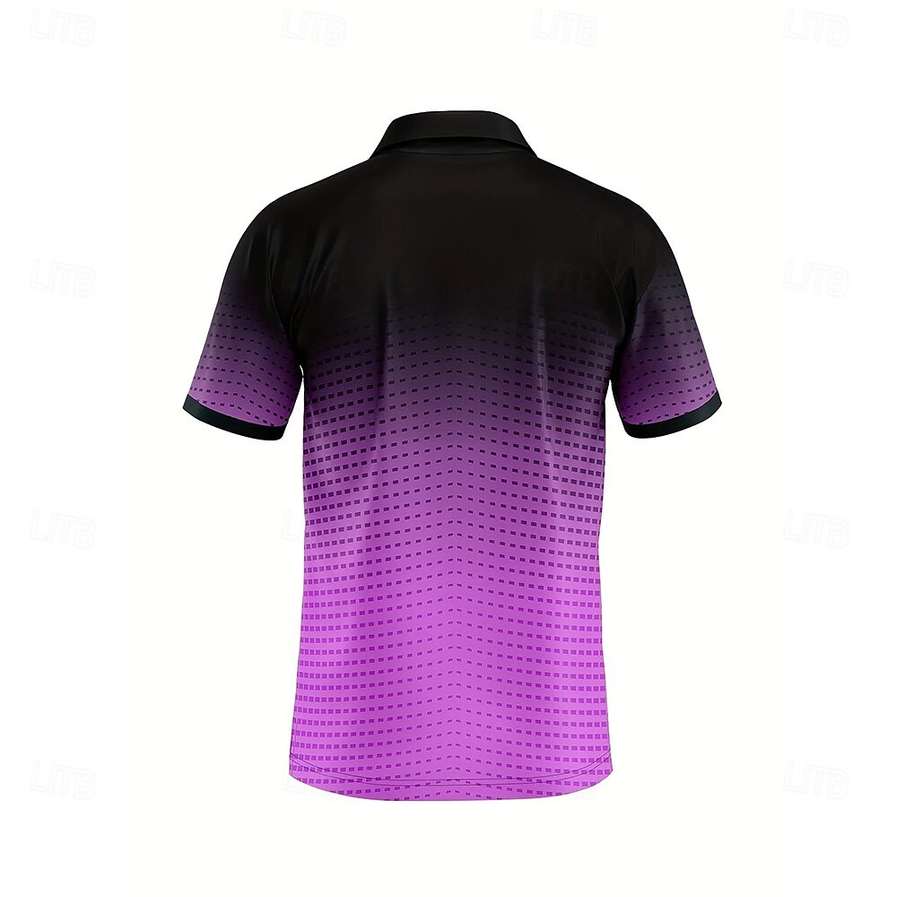 Per uomo Geometrico Polo Manica Corta Magliette polo Camicie con Colletto Business Casual Scuola All'aperto Athleisure Abbigliamento quotidiano Stampa 3D Estate azzurro cielo Azzurro cielo Viola del 2025 a $23.99 –P10