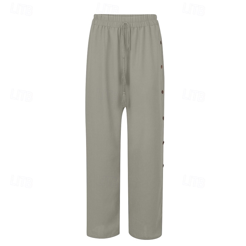 Mujer pantalones Pantalones Casual Longitud total Cintura Media Plano Hebilla Diseño de cordón elástico Al Aire Libre Cómodo Festivos Ropa Cotidiana Fin de semana Rojo oscuro Magenta Verde oscuro Gris 2025 - $18.99 –P4