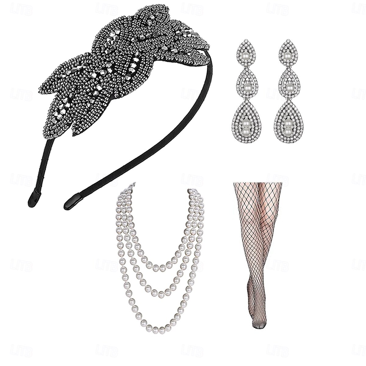 1920-as évek A nagy Gatsby Felszerelések Flapper fejpánt Fülbevaló Biserna ogrlica A nagy Gatsby Flapper lány Retro Csillogó glitter Kristály / Strassz Női Farsang Álarcos mulatság Tini Party estélyi 2025 - $23.99 –P5