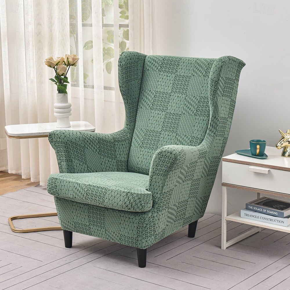 Copertura per poltrona a orecchioni Geometrico Stampato e jacquard Poliestere Copriletto del 2025 a $37.99 –P8