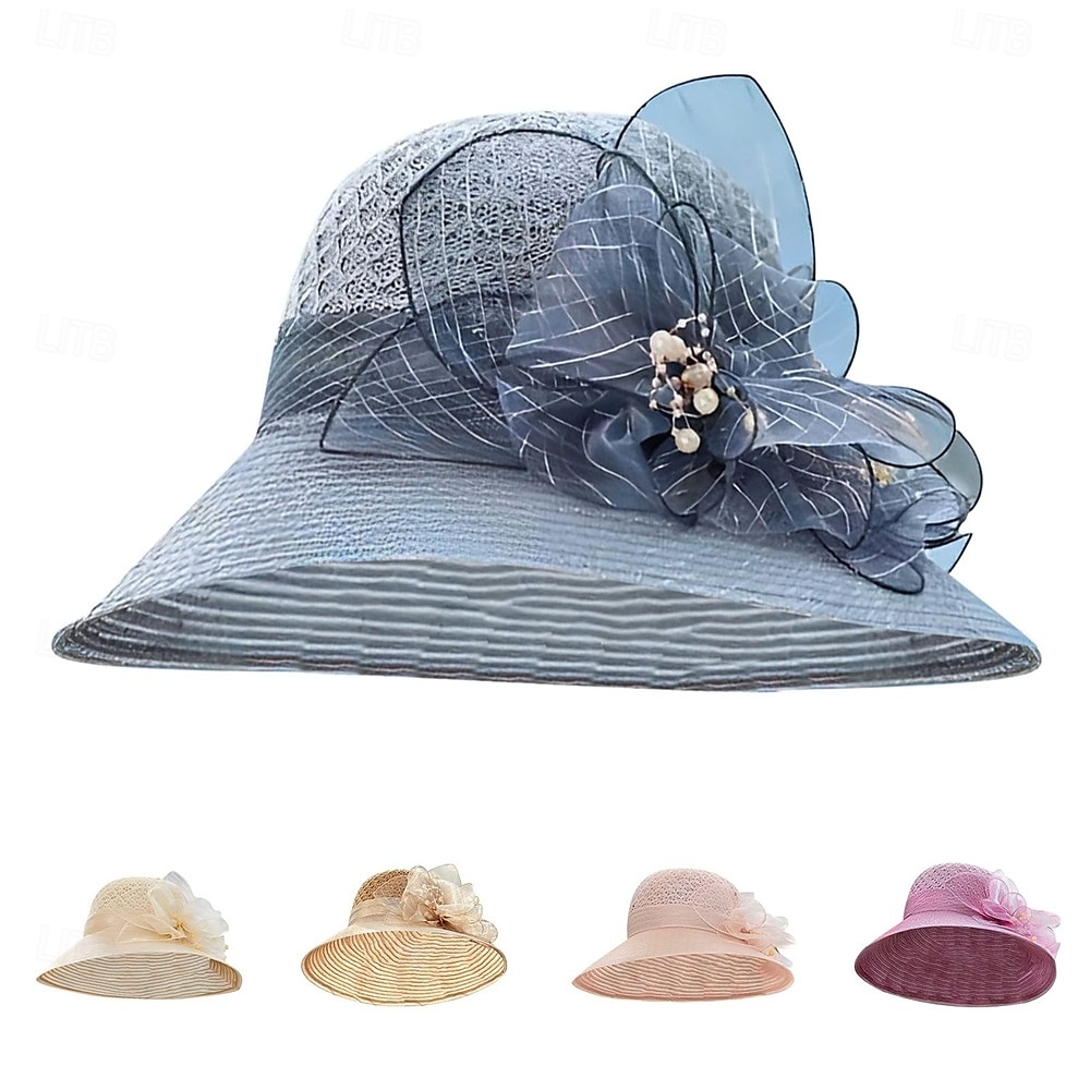 kapelusze derby dla kobiet 2025 kapelusz z organzy na przyjęcie herbaciane damskie eleganckie stroje na niedzielne popołudnie wielkanocne 2026 - $14.99 –P3