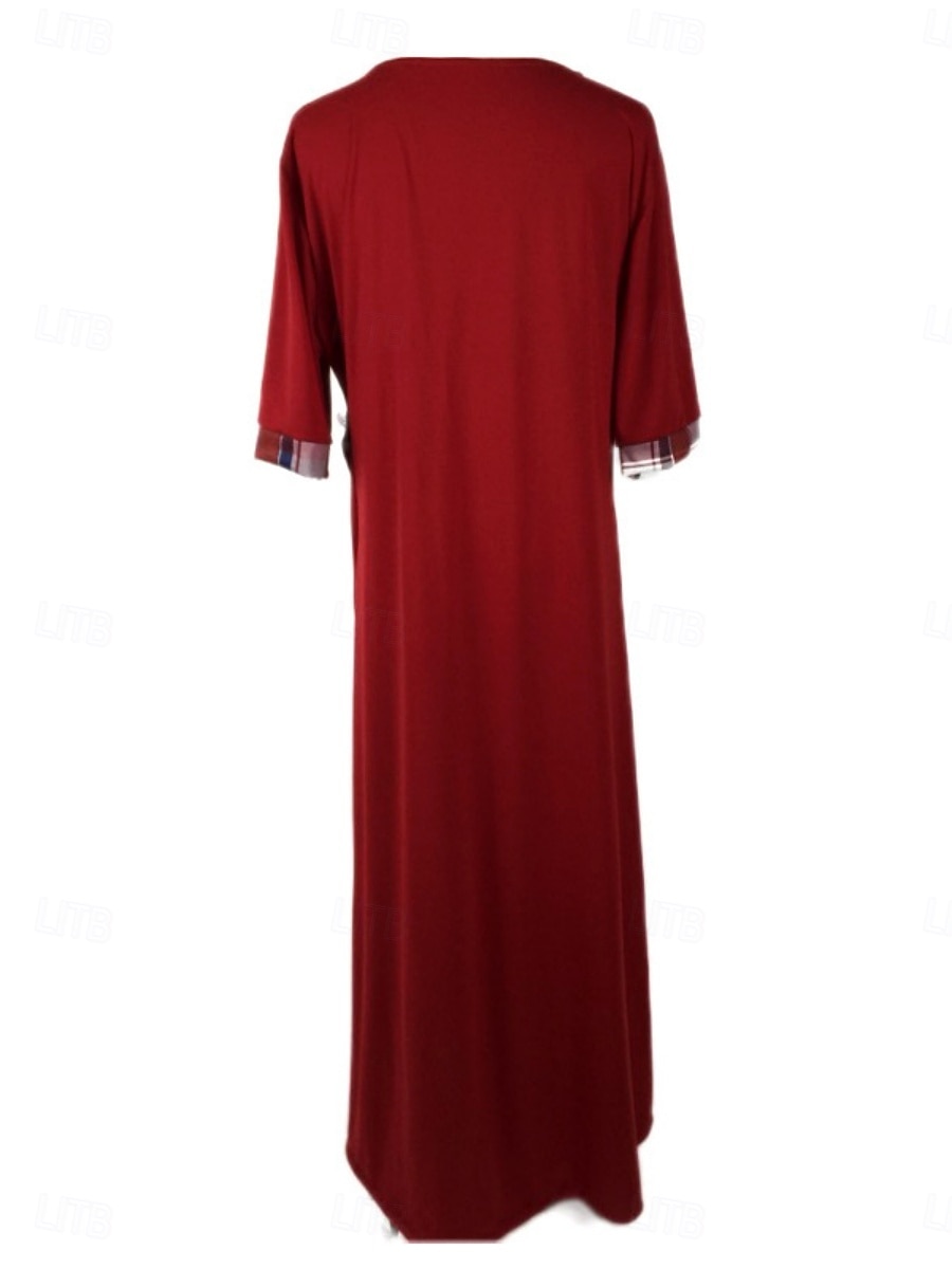 Pentru femei Rochii Midi Rochie A line Vacanță Casual În aer liber Ieșire Fit standard Grafic Plisat Manșon Jumate Crewneck Negru Galben Roșu Vin Mov Vară 2025 - $27.99 –P7