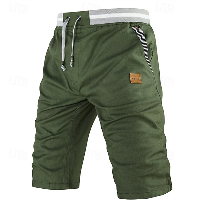 Homens Shorts sociais Burmuda Shorts Shorts de trabalho Bolsos Com Cordão Tecido Conforto Respirável Comprimento do joelho Ao ar livre O negócio Moda Casual Preto Azul de 2025 por $25.99 –P11