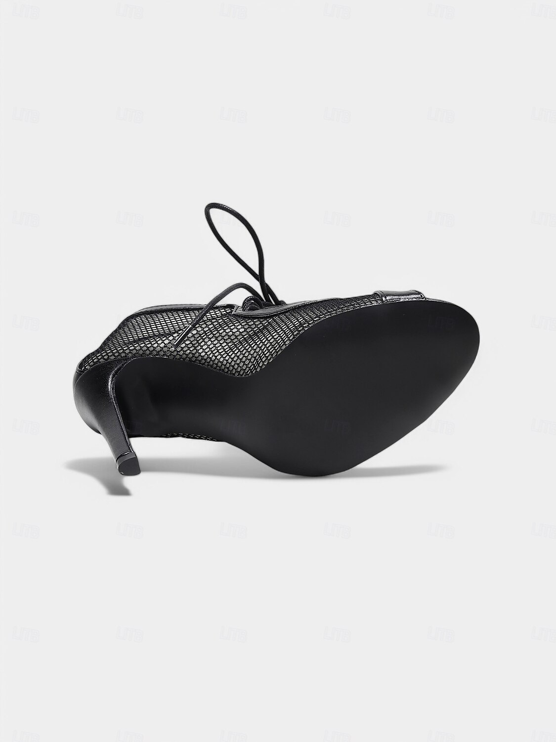 Escarpins de danse latine à lacets en maille noire pour femmes avec bout ouvert – chaussures de salsa à talons aiguilles respirantes pour la performance, la fête et l'entraînement de 2025 ? $64.99 –P6