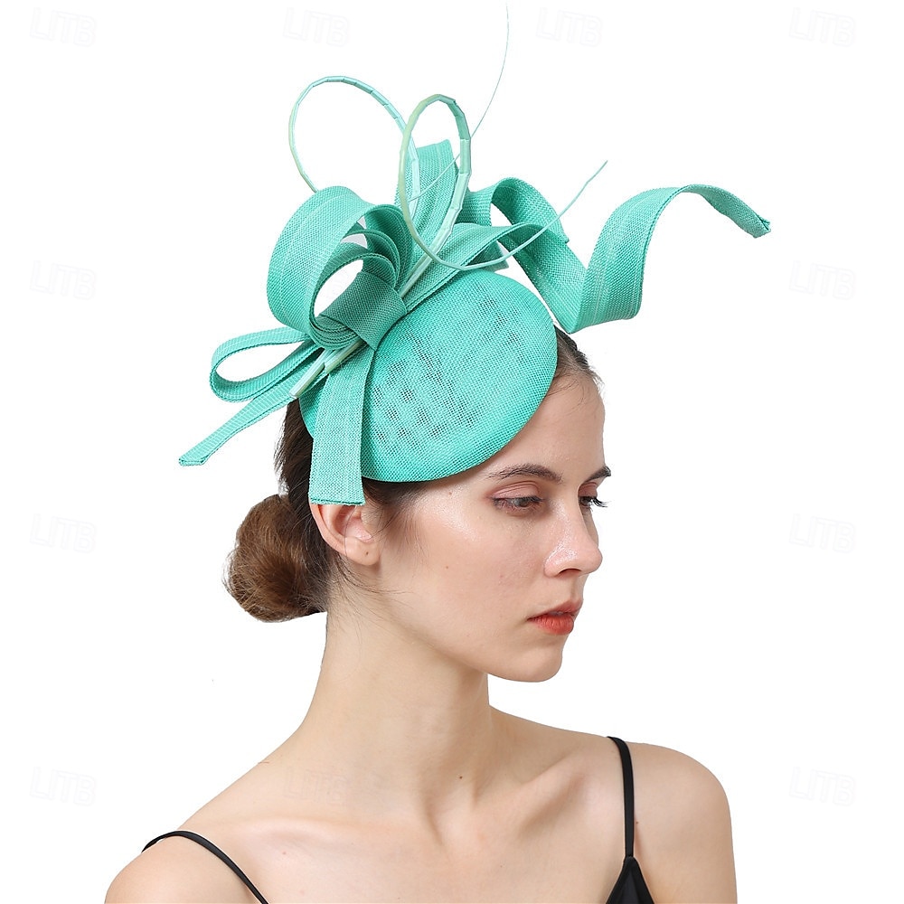 Nakrycie głowy Sinamay Ślub Wieczorna impreza Elegancja Ślub Z Kwiat Winieta Nakrycia Głowy 2025 - $39.99 –P2