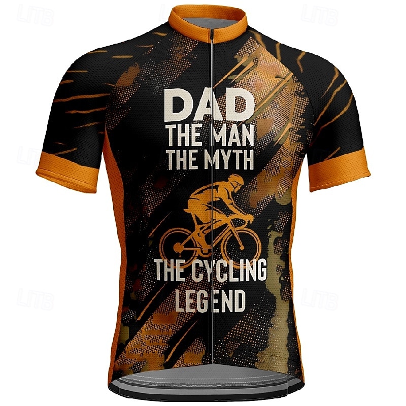 2025年 男性用 サイクリングジャージー グラフィック 文字＆番号 半袖 バイク Tシャツ ジャージー 3つのリアポケット付き マウンテンサイクリング 速乾性 人間工学デザイン ウィッキング 高通気性 スポーツ ワインレッド ブルー オレンジ 衣類  コレクション – $25.99 –P12