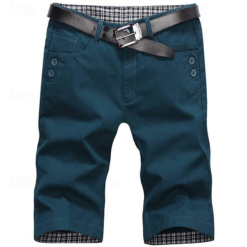 Men's Dress Shorts Work Shorts Golf Shorts Pocket Plain Comfort Breathable Knee Length Outdoor Business Sports Casual Black Wine 2025 - $20.99 –P7