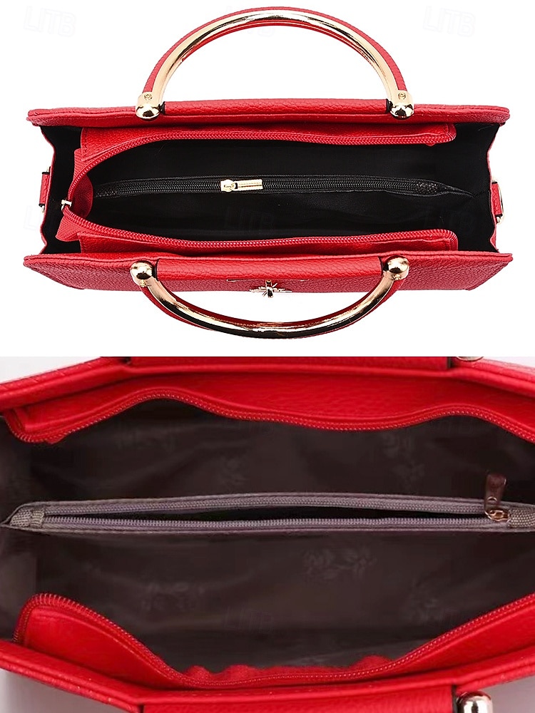 Women's Faux Leather Top Handle Tote Bag with Deer Charm - Elegant Structured Women's Shoulder Bag, Perfect for Mother's Day Gift, Work, Shopping and Casual Outings 2025 - $26.99 –P8