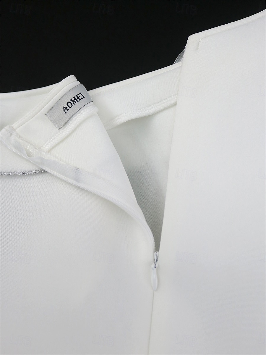 Hochzeitskleider A-Linie Ein-Schulter Kurzarm kurz mini Satin Brautkleider mit einfarbig 2025 - $119.99 –P14