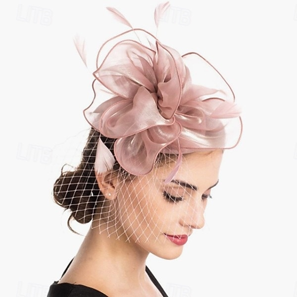 Tocados Plumas Boda Fiesta de Noche Elegante Boda Con Pluma Celada Sombreros 2025 - $17.49 –P14