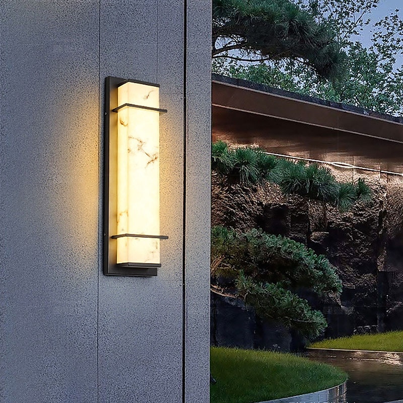 Outdoor-LED-Wandleuchte Liniendesign wasserdichte Beleuchtung Innen Marmor Wandleuchte moderne Schlafzimmer warmweißes Licht 1 Stück 2025 - $262.19 –P6