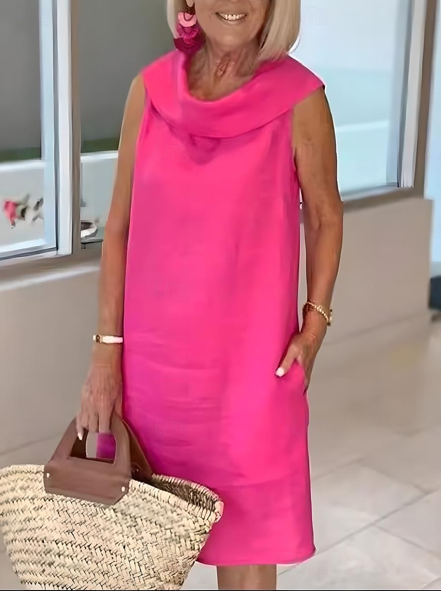 Damen Langes Kleid Maxikleid Baumwoll-Leinen-Kleider Freizeitkleid Elegant Stilvoll Basic Urlaub Party Arbeit Normale Passform Einfach Ärmellos Hemdkragen Schwarz Gelb Rosa Blau Sommer Frühling 2025 - $19.99 –P3