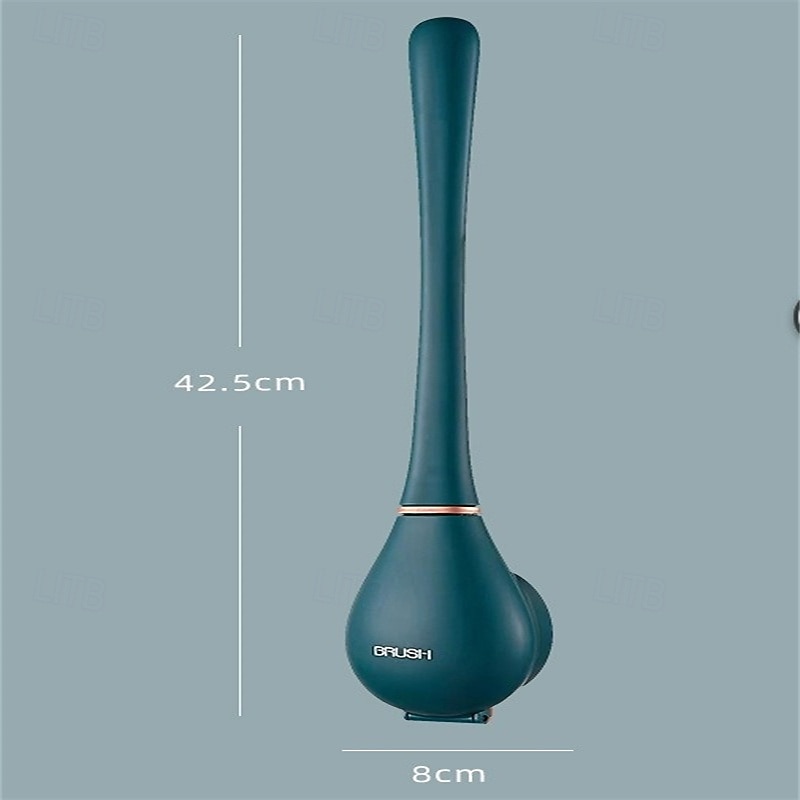 Cepillo limpiador de inodoro moderno y flexible de silicona Caspa para el hogar, soporte de pared y juego de limpieza, limpieza profunda, compacto y oculto. 2026 - $9.99 –P5