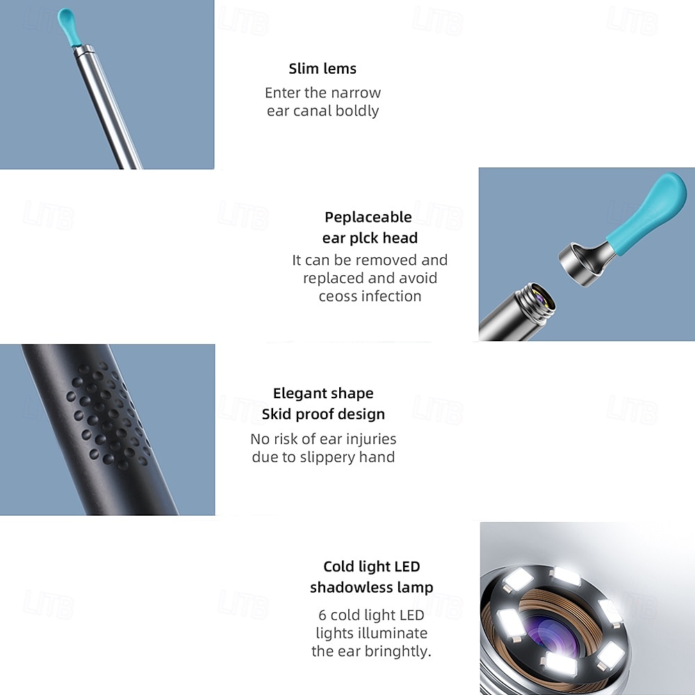 BEBIRD R1 Wax Removal Tool for Ear - Spade Ear Canal Cleaner with Camera 1080P Earscope Wax Remove Ear Picker with Vari Replacement Tips Camera with 6LED Light for Ear/Nose/Throat Examination 2025 - $47.99 –P9