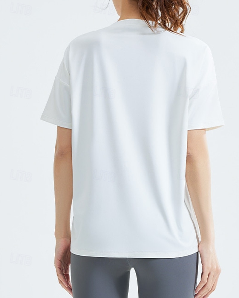 US Open Women's Tops Sport Shirt Tennis Shirt Short Sleeve Split Side Split Tennis Golf Pickleball Crew Neck Solid Colored Top Black White Pink Tennis Clothing 2025 - $13.99 –P16