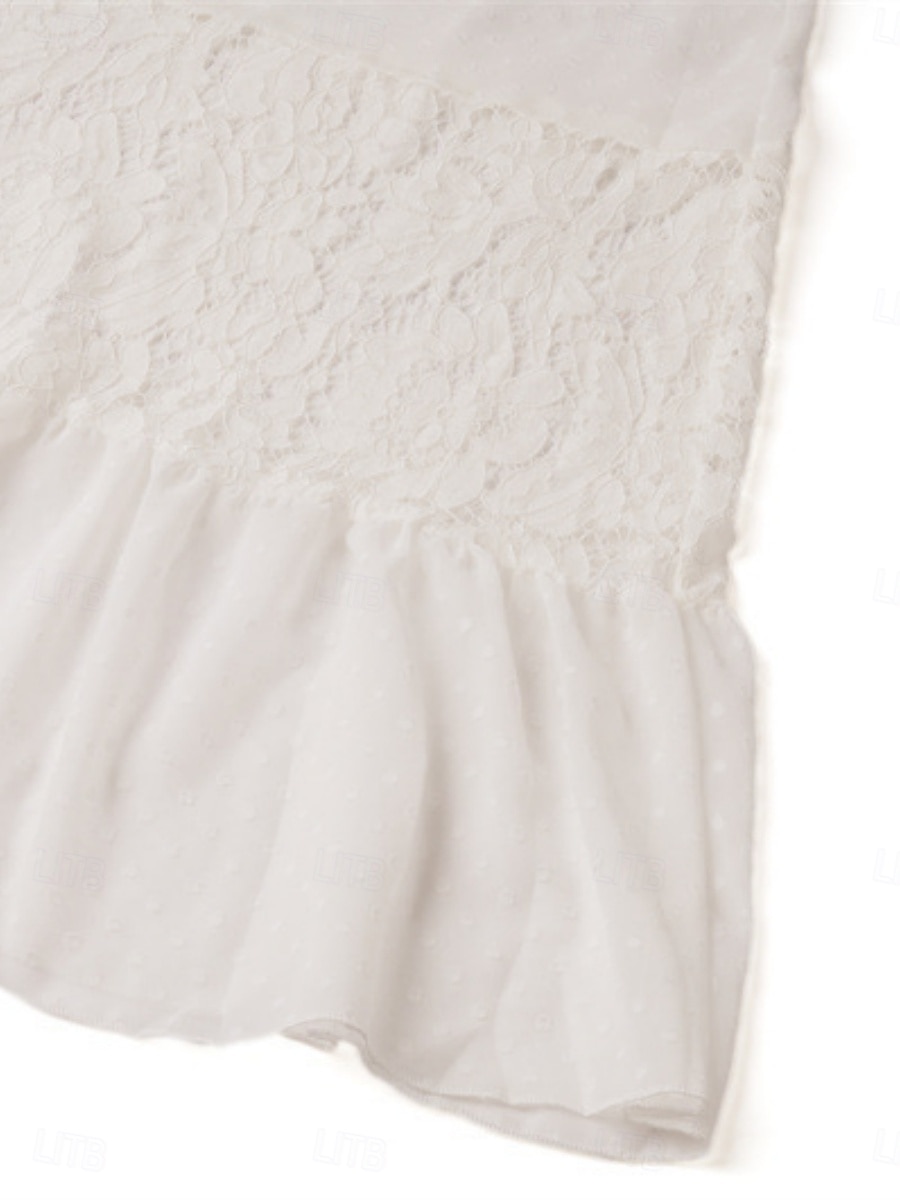 Costumi da bagno da donna coprente costume da bagno pizzo patchwork vacanza spiaggia indossare colore solido scollatura a V maniche lunghe costumi da bagno del 2025 a $32.99 –P7