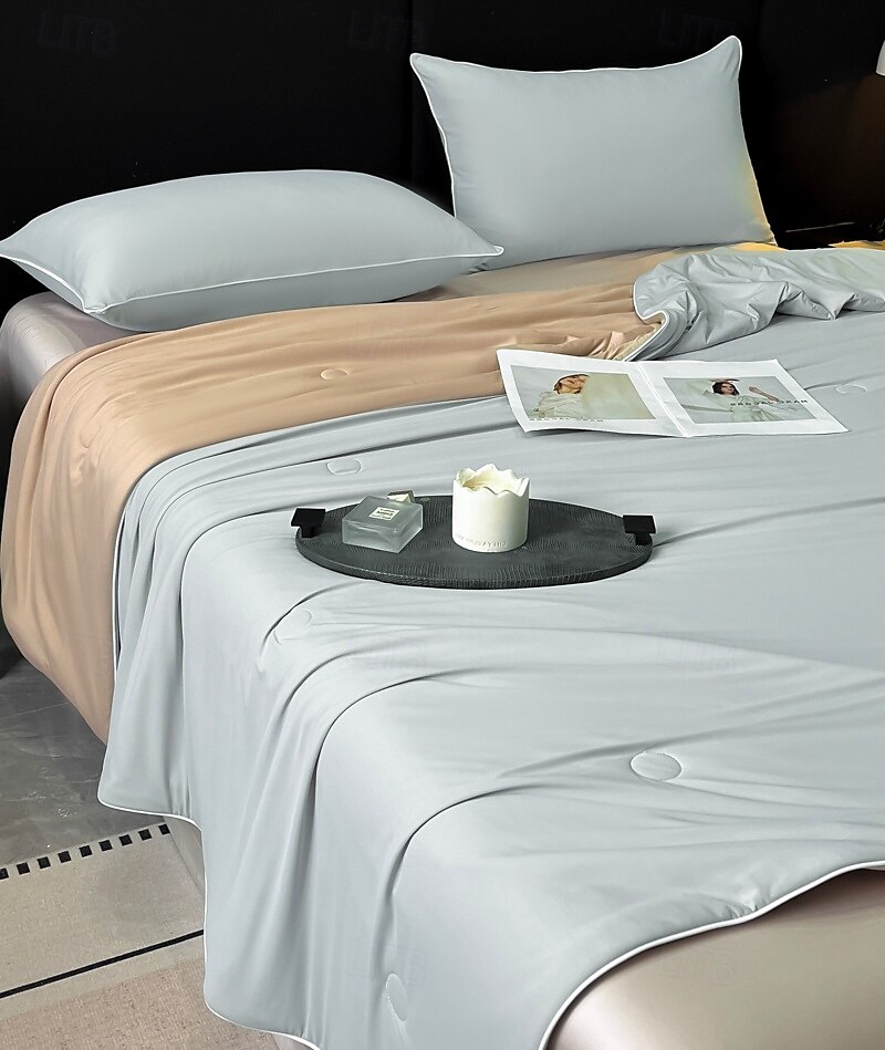 Lätt kylande täcke komforter Tencel Lyocell fiber för sommar lätt skötsel naturligt andningsbar och kylande 2025 - $59.99 –P5