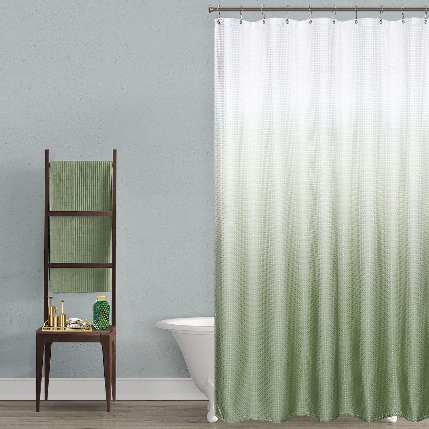 Σετ κουρτινών ντους 180cm*180cm(70"*70") για αξεσουάρ μπάνιου ύφασμα πολυεστέρα αδιάβροχο μοντέρνα κουρτίνα ντους με 12 γάντζους 2025 - $22.99 –P2
