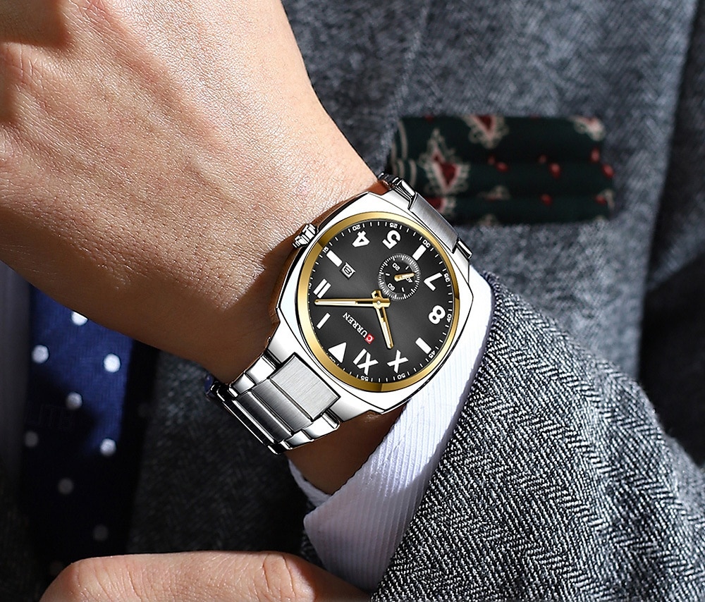 Orologio al quarzo CURREN da uomo grande quadrante di lusso orologio da polso business calendario luminoso impermeabile in acciaio inossidabile del 2025 a $19.99 –P1
