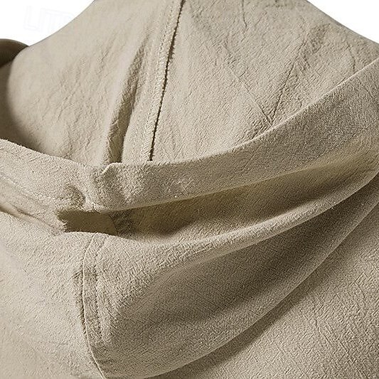 t-shirt vichinga medievale in cotone a maniche corte con cappuccio camicie da uomo in stile retrò con lacci hippie abbinati al costume larp del 2025 a $37.99 –P9