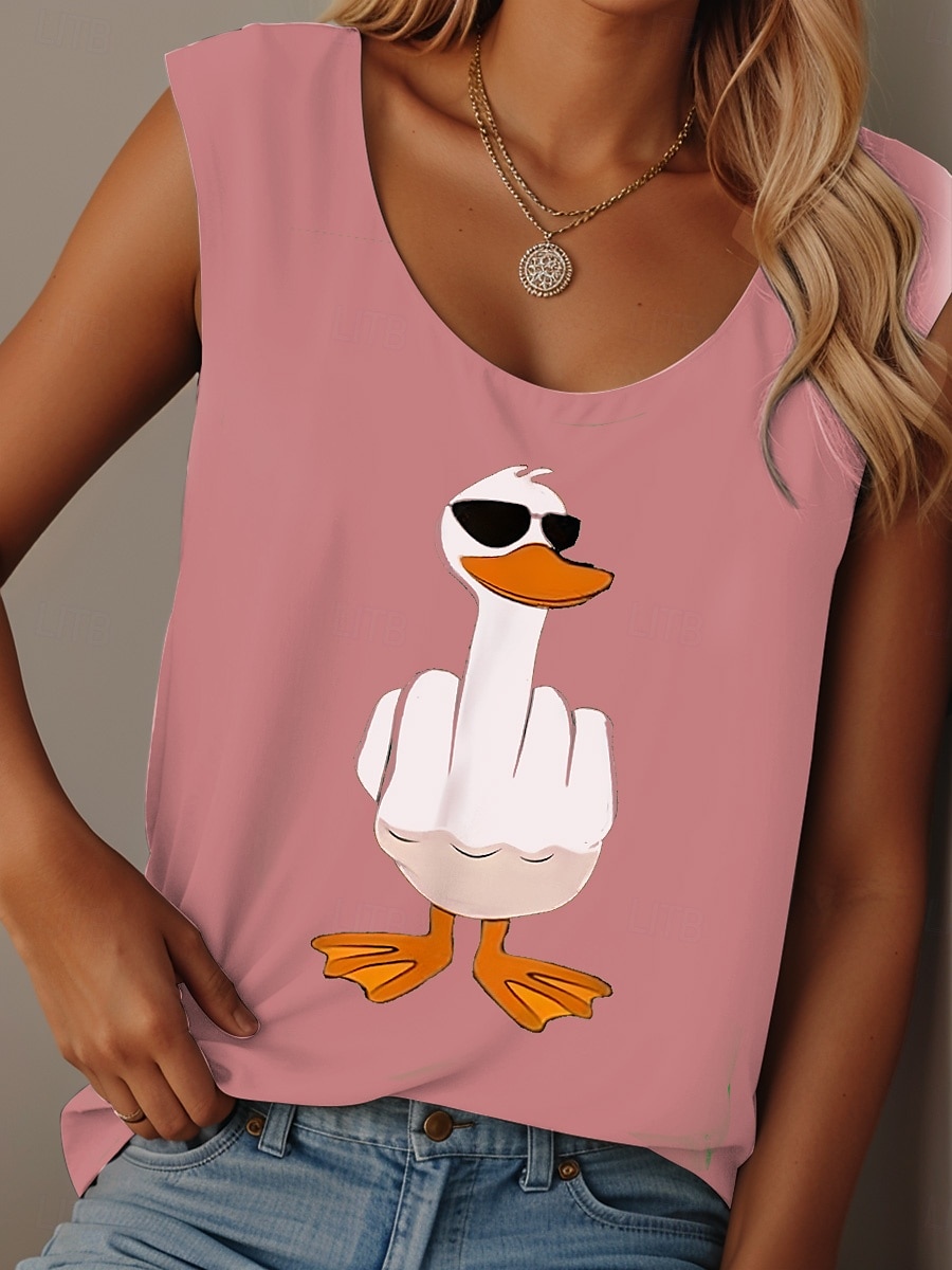 Per donna Canotta a canotta Grafico Animale Graffiti Quotidiano Casual Senza Maniche Girocollo Scollo Tondo Top Regolari Quotidiano Stampato Nero Rosa Blu Viola Estate Primavera del 2025 a $19.99 –P3