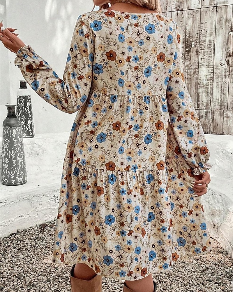 Femmes Mini Robe Robe Décontractée Robe Fleurie Robe d'été Élégant Mode Manches Bouffantes Extérieur Fête Date Coupe régulière Fleur Sans manches Col ras du cou Abricot Été Printemps de 2025 ? $25.99 –P2