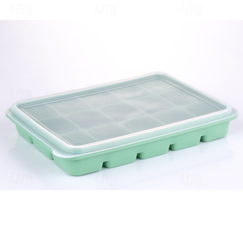 vaschette per cubetti di ghiaccio, facili da rimuovere, 15 stampi per cubetti di ghiaccio in silicone flessibile con coperchio rimovibile, riutilizzabili, impilabili per whisky, alimenti per bambini, del 2025 a $11.99 –P11
