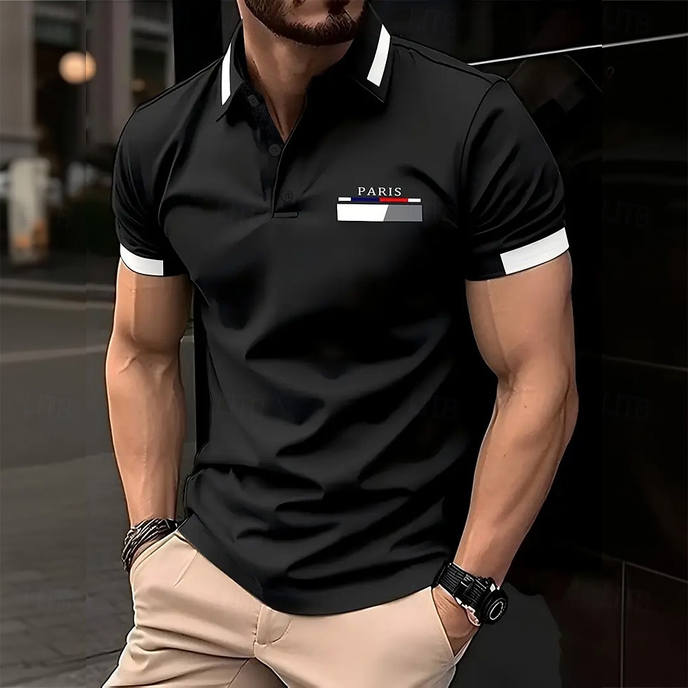 Homens Gráfico Pólo Manga Curta Camisas polo Camisas de colarinho Business casual Ao ar livre Escola Roupa Diária Impressão 3D Verão Azul Preto Rosa Escuro de 2026 por $26.99 –P2