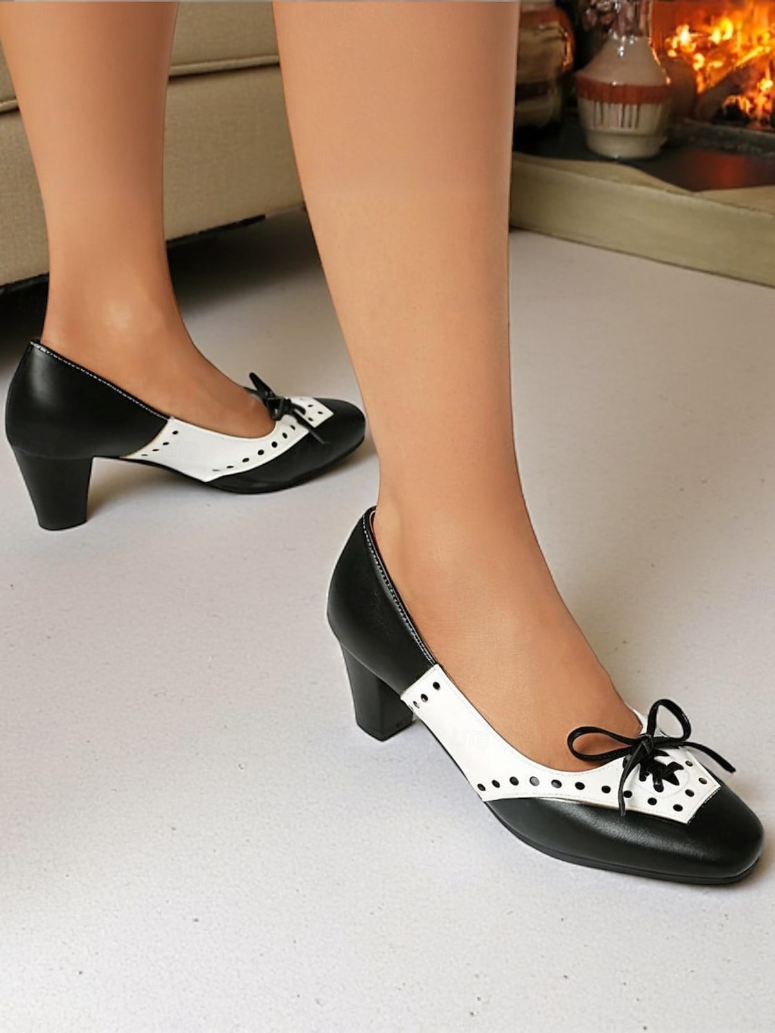 Dames Zwart en Wit Oxford Heels - Vintage Gatsby 1930s Stijl Gespschoenen met Middenhak voor Kantoorgebruik Retro Feesten en Dagelijkse Elegantie 2026 - $46.99 –P1