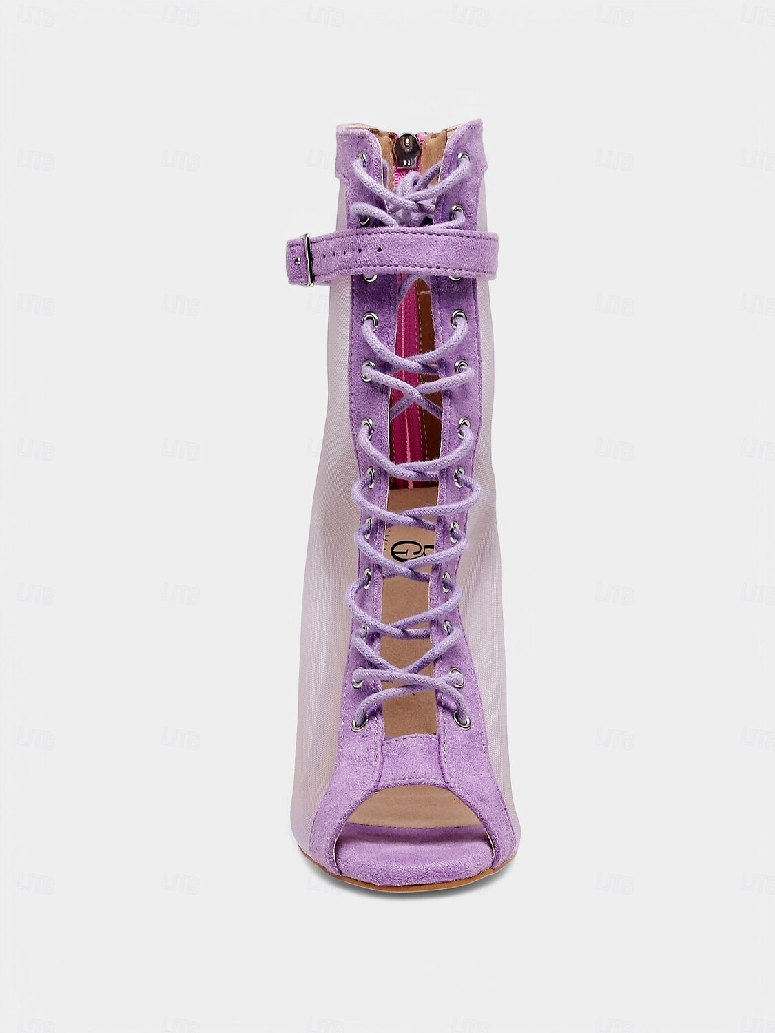Chaussures de danse latine à lacets en maille violette pour femmes – Chaussures à talons hauts respirantes et élégantes pour la pratique de la salsa et du tango de 2025 ? $64.99 –P4