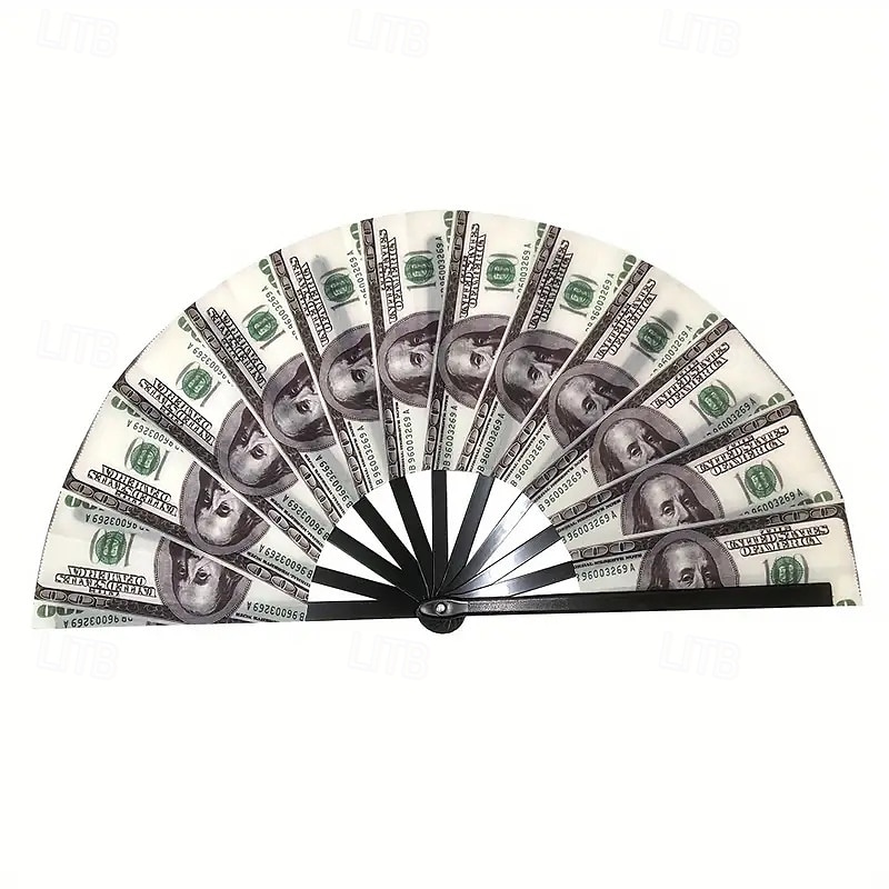 csizma a földön rajongó dollár bankjegy nyomtatáshoz ventilátor, nagy holografikus összecsukható ventilátor durranáshoz, line dance, party és rave előadáshoz 2025 - $7.99 –P2