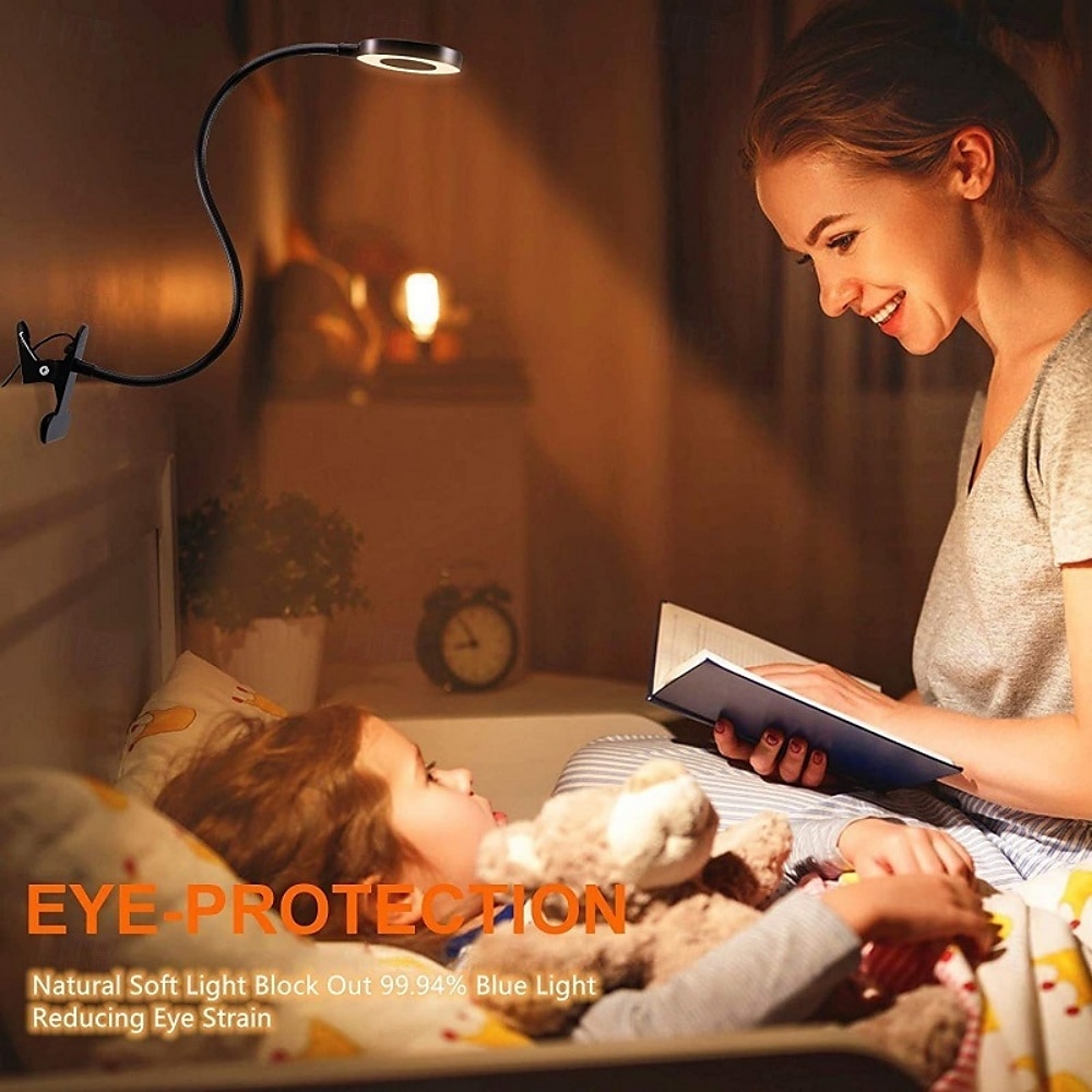 LED Desk Lamp Reading Lamp Night Light Dimmable USB Reading Light with Clamp Flexible Gooseneck Book Light for Bed Headboard Craft Computer 2025 - $12.49 –P7