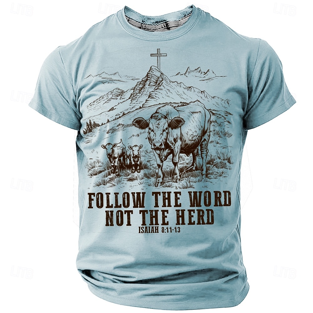 Ανδρικά Χριστιανός Μπλουζάκι Κοντομάνικο Κοντομάνικη μπλούζα 3D εκτύπωση Στρογγυλή Ψηλή Λαιμόκοψη Πουκάμισο Μοντέρνα Καθημερινά Καθημερινό Δρόμος Causal Καθημερινά 2026 - $19.49 –P2