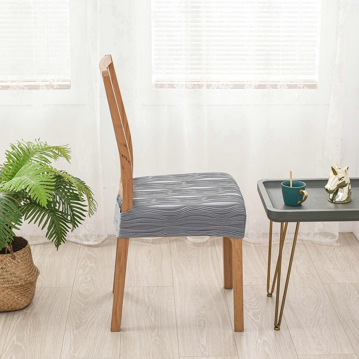 Fundas elásticas para asientos de sillas de comedor, fundas suaves, extraíbles y lavables para sillas de comedor, funda protectora para asientos de comedor 2025 - $10.99 –P3