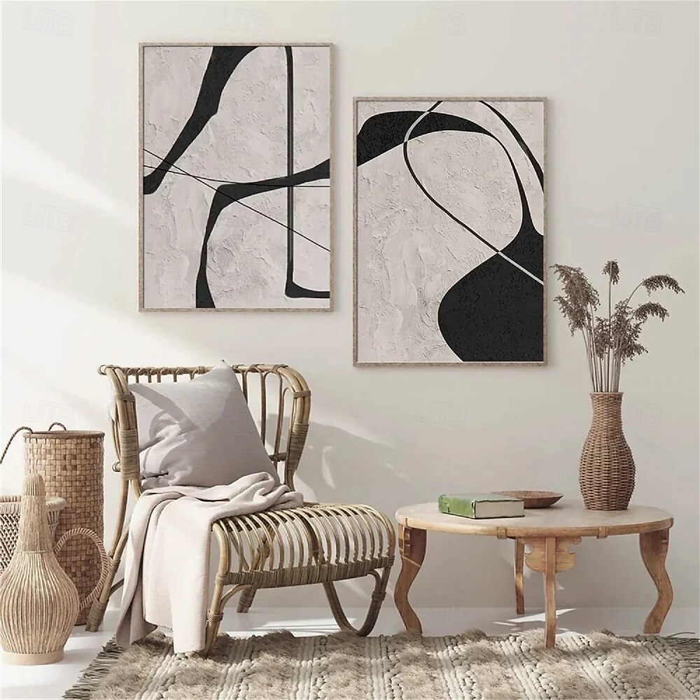 Ölgemälde handgemachte Ölgemälde Wabi Sabi Wandkunst 2er Set beige abstrakte Malerei auf Leinwand ein Paar beige Textur Wandkunst neutral abstrakte Wandkunst Boho Wanddekoration 2025 - $77.99 –P1