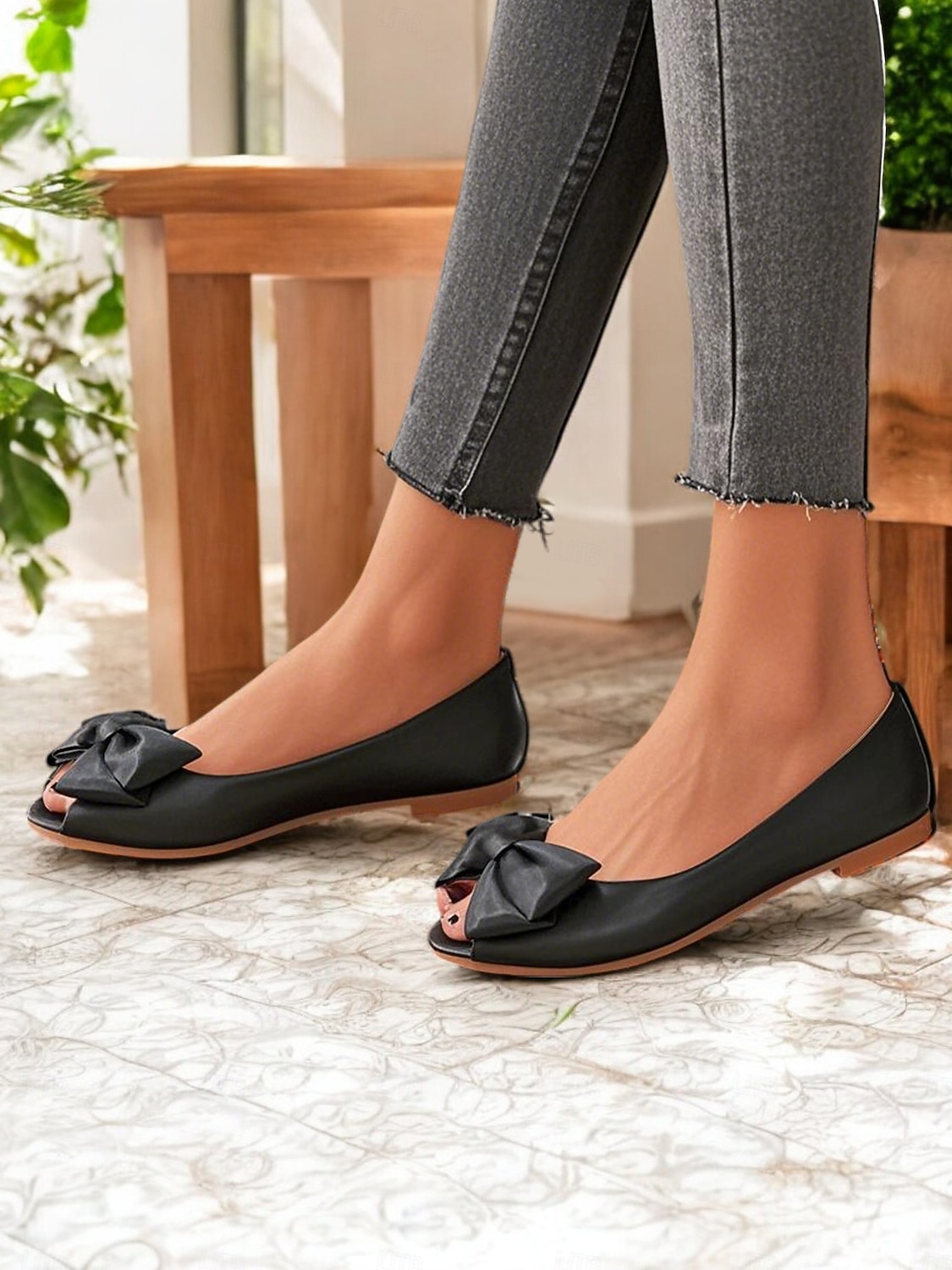 sapatilhas peep toe com laço creme para mulheres – sapatos elegantes de balé estilo anos 1950 para madrinhas, looks de primavera e conforto diário de 2026 por $42.99 –P2