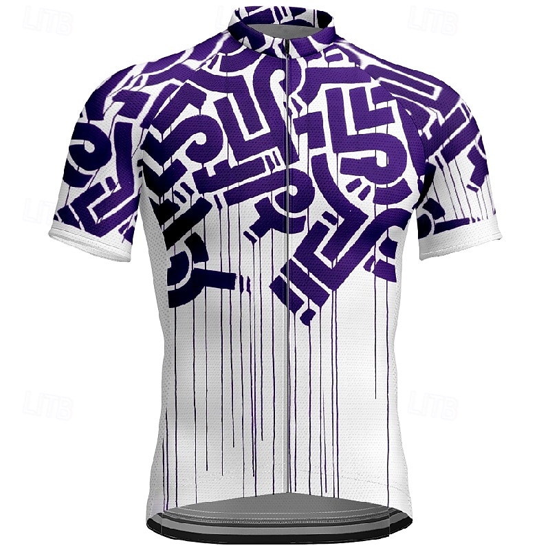 Men's Cycling Jersey Geometric Short Sleeve Bike Tee Tshirt Jersey with 3 Rear Pockets Mountain Bike MTB Quick Dry Anatomic Design Wicking Breathable Sports Wine Red Black Blue Clothing Apparel 2026 - $25.99 –P1