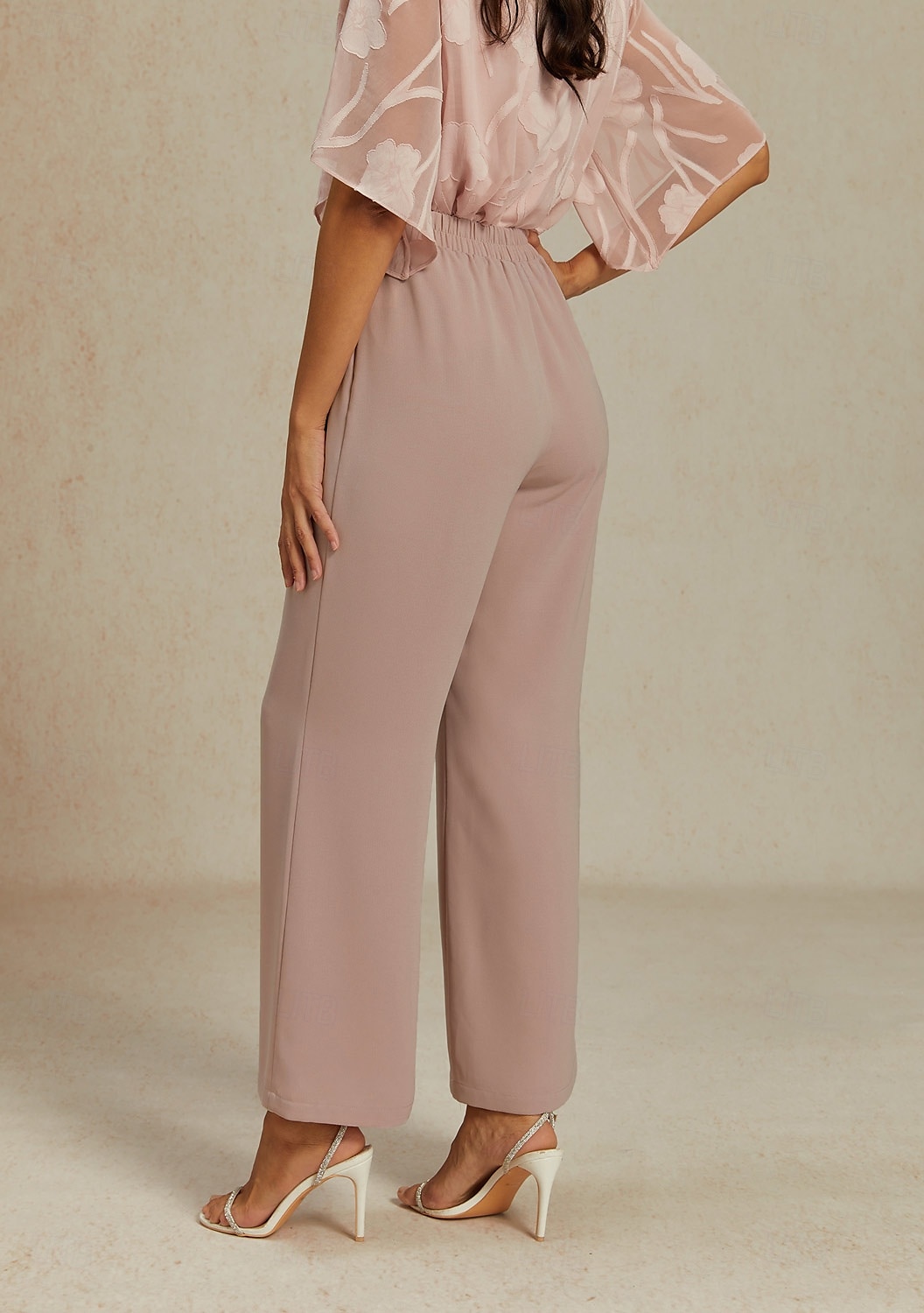 Pantaloni Chino a Gamba Larga da Donna Pantaloni Baggy Base Lunghezza Intera Alta Vita Pockets Semplici Flessibile Morbidi Confortevoli Micro-elastici Formali Matrimonio Rosa Antico Estate Primavera del 2025 a $59.99 –P2