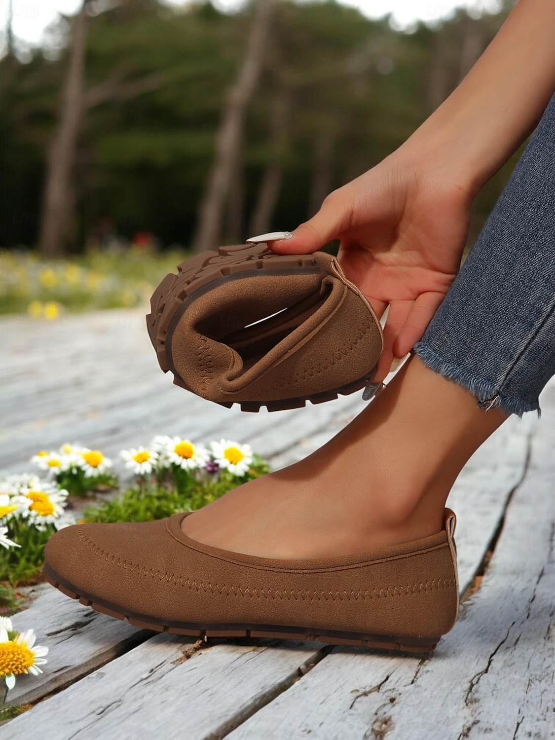 Damen-Barfußschuhe mit breiter Zehenpartie in Braun – bequeme Slipper mit Nullsprengung für entspanntes Gehen und Reisen 2025 - $19.99 –P3