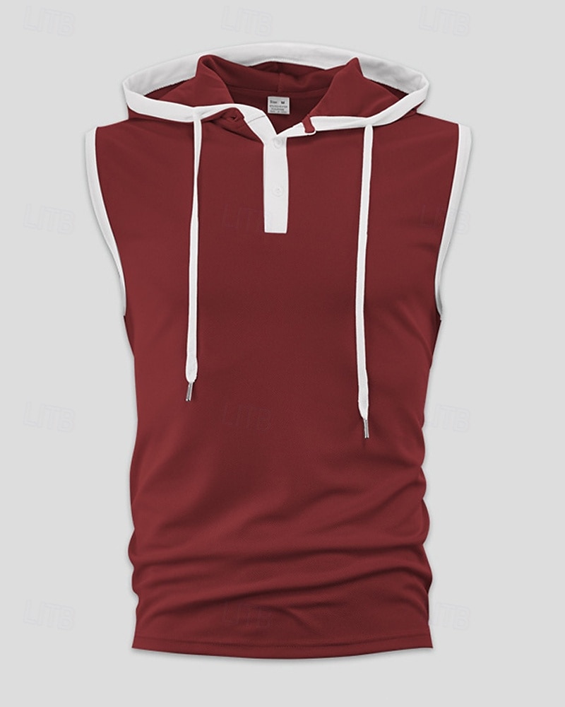Hombre Camiseta sin mangas Top Camisetas Interiores Camisa sin mangas Sin Mangas Con Capucha Verano Bloque de color Moda Design Básico Retazos Vacaciones Calle Noche Negro Blanco Rojo Camiseta 2025 - $20.99 –P11