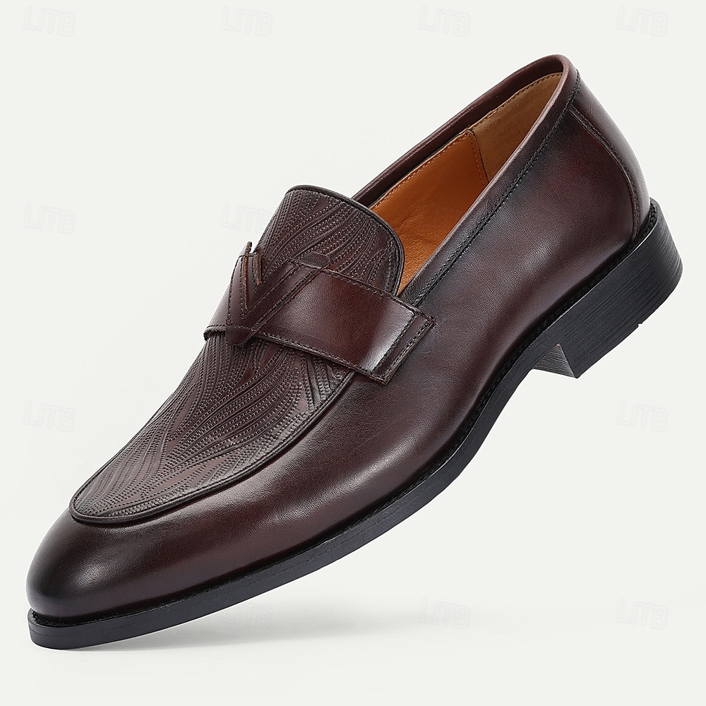Men's Dark Brown Leather Penny Loafers – Classic Kentucky Derby Shoes for Race Day and Garden Party Outfits 2025 - $109.99 –P1