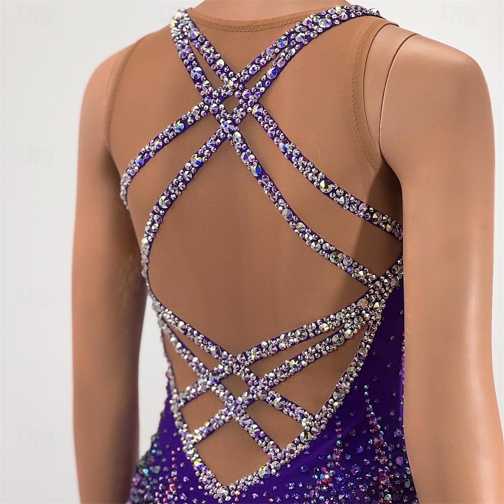 Abito da pattinaggio artistico Per donna Ragazze Pattinaggio sul ghiaccio Vestito Fucsia Foro per il pollice Orlo asimmetrico Rete Alta elasticità Allenamento Competizione Vestiti da pattinaggio sul del 2026 a $262.79 –P3